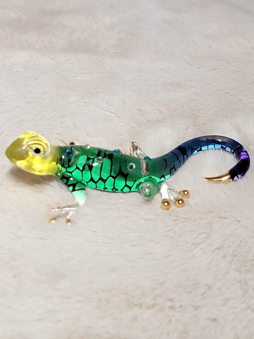 Rainbow Glass Baron Island Gypsy Gecko Swarovski Crystal Accent Rhinestones #D